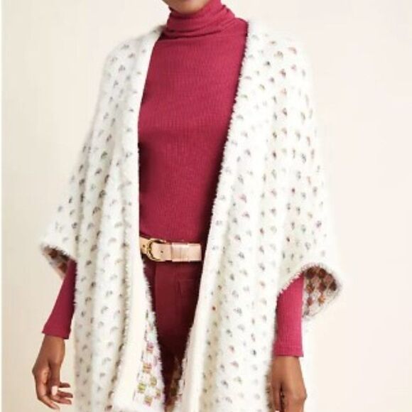 Anthropologie Sweaters - Anthropologie Akemi Kin Aurora rainbow Eyelash Wrap cardigan Kimono One Size